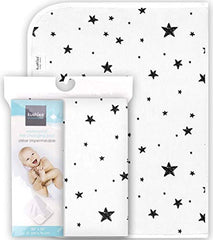 Kushies Deluxe Change Pad Flannel, Scribble Stars Black & White