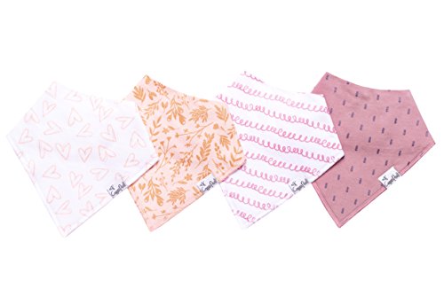 Copper Pearl Baby Bandana Drool Bibs for Drooling and Teething 4 Pack Gift Set for Girls, Lola"