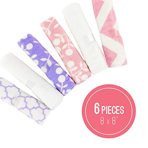 Kushies Baby Washcloths 6-Pack - Washcloths for Face & Body - Ultra Soft Baby Washcloths/Towels - Newborn Baby Wash Cloth - Neutral PRT