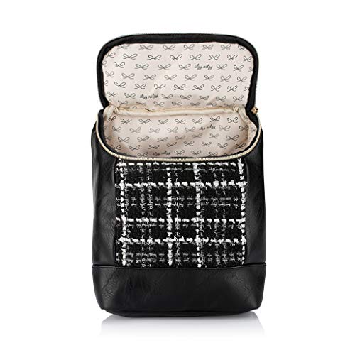 Itzy Ritzy Insulated Bottle Bag – Keeps Bottles Warm or Cool, Holds 3 Bottles and Features Interior Pocket for Ice Pack (Not Included), The Kelly' Black and White Tweed, 0.5 Pound