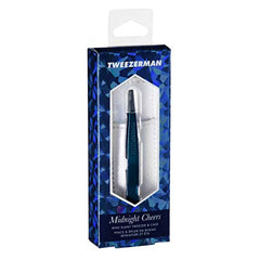 Tweezerman 4276-R Midnight Cheers Mini Slant Tweezer With Case, 1 Count