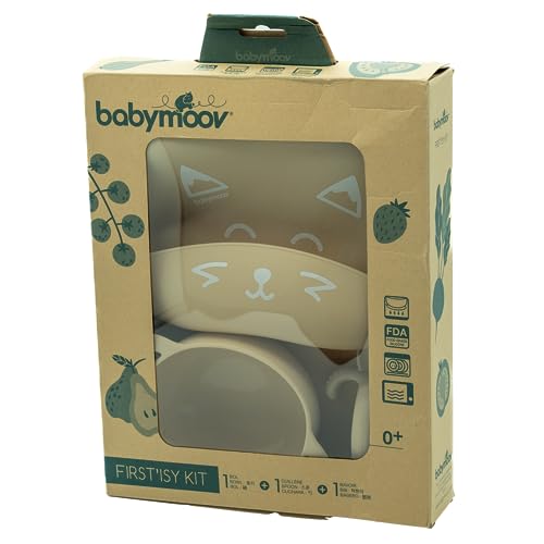 Babymoov FIRST'ISY Baby Feeding Set, BPA-Free Non Toxic Food Grade Silicone Bowl, Spoon, and Bib Co-Created with an Occupational Therapist (BABY REGISTRY or GIFT SET)