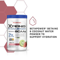 XTEND Hydrasport BCAA Powder Strawberry Kiwi | Informed-Sport Certified + Sugar Free Post Workout Muscle Recovery Drink with Amino Acids | 7g BCAAs for Men & Women | 30 Servings