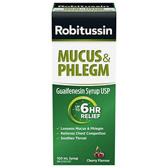 Robitussin Extra Strength Mucus & Phlegm Syrup, Alcohol Free, Cherry Flavour