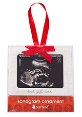 Pearhead Sonogram Picture Ornament, Baby Ornament, Gift for Expecting Parents, Ultrasound Photo Frame, Rustic Christmas