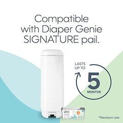 Diaper Genie Easy Roll Refill with 18 Bags - for the new Diaper Genie Signature pail | Lasts Up to 5 Months or Holds Up to 846 newborn Diapers Per Refill blue 1 Count