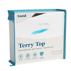 LUCID Premium Hypoallergenic 100% Waterproof Mattress Protector, Cotton Terry Top, Vinyl Free, Crib Protector