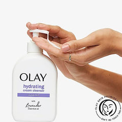 Olay Hydrating Cream Face Wash with Lavender Essential Oil, 473 mL, White and Purple