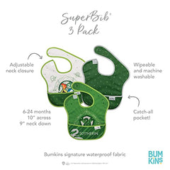 Bumkins Unisex Child Feeding Bib Snack Bag, Green, One Size US