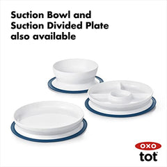 OXO Tot Stick & Stay Divided Plate, Navy, Suction Divided Plate