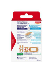 Elastoplast Extra Tough Waterproof Adhesive Bandages, 15 Strips, Beige | Flexible Fabric | Durable Protection Super Strong Adhesion for Extra Strong Sticking Power | Non-stick wound pad to protect and cushion the wound | Moves with Your Body