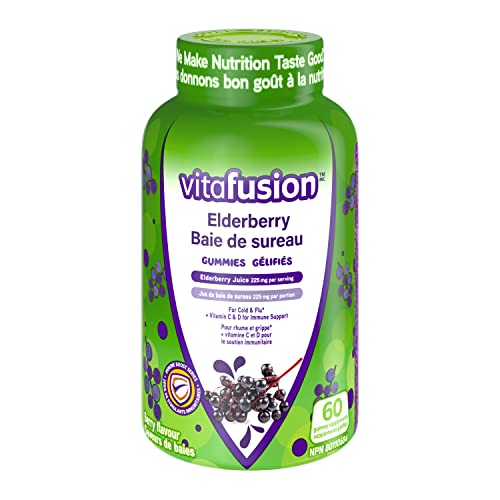 Vitafusion Elderberry Gummy Supplements, 225mg Zinc/day, 60 Count
