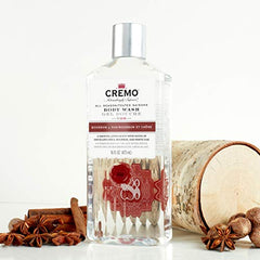 Cremo All Season Body Wash, Bourbon & Oak, 16 fl oz - Masculine Scent with a Tantalizing Essence of Lively Distiller's Spices, Smoked Bourbon and Oak