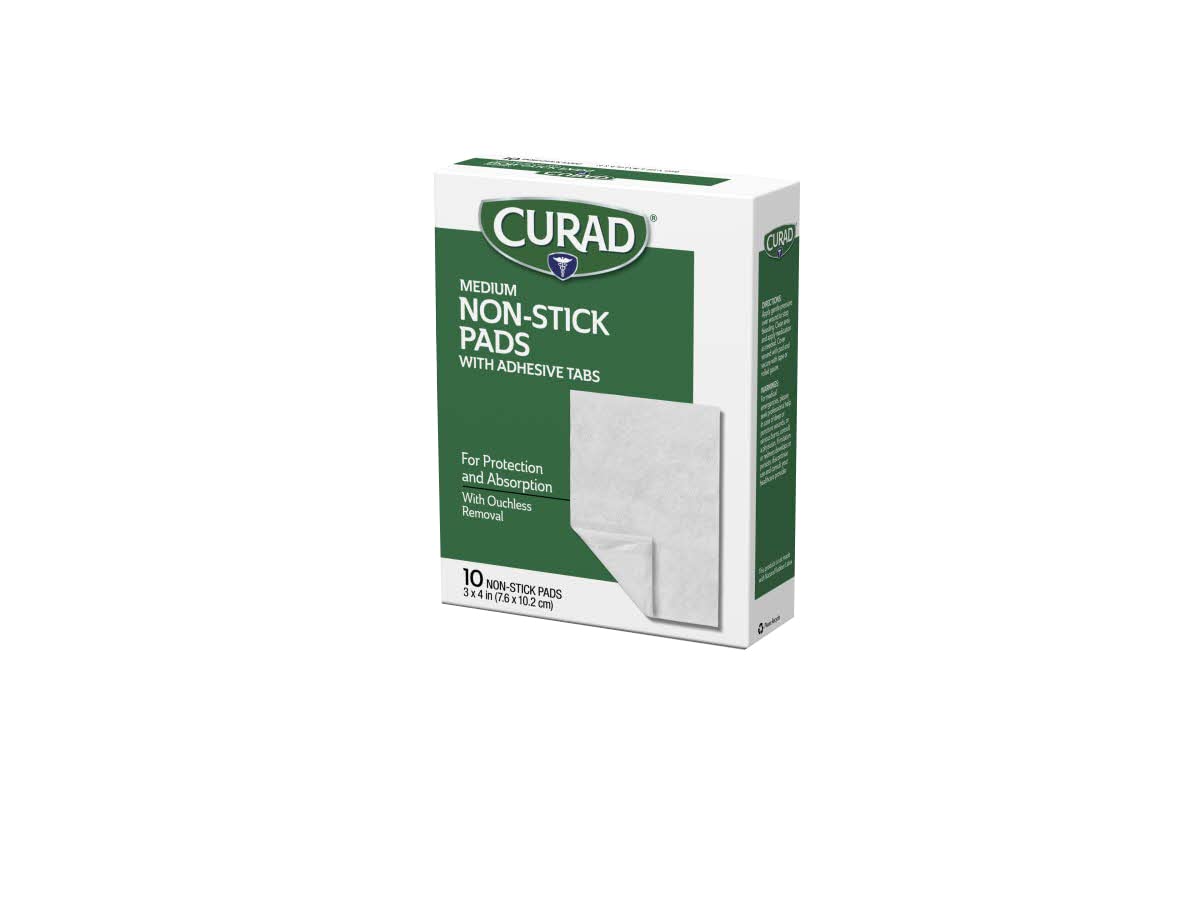 Curad Non-Stick Pads 3 Inches X 4 Inches 10 Each (Pack of 3)