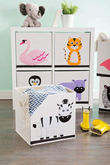 E-Living Store Collapsible Storage Bin Cube for Bedroom, Nursery, Playroom and More 13x13x13 - Zebra