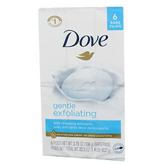 Dove Beauty Bar more moisturizing than bar soap Gentle Exfoliating for softer and smoother skin 106 g 6 bars