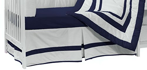 BabyDoll Modern Hotel Style Crib Dust Ruffle, Navy