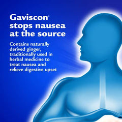 Gaviscon Anti Nausea Ginger Capsules - 25 Count - Tablets for Nausea Relief & Digestion Support, Natural Ginger - Free of Aluminum, Lactose and Gluten