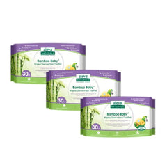 Aleva Naturals Bamboo Baby Travel Wipes - Value Pack- 30 Count X 3 = 90 Wipes