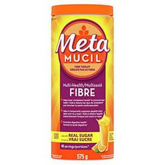 Metamucil, Daily Psyllium Husk Powder Supplement, Made with Real Sugar, 3-in-1 Fiber for Digestive Health, Orange Smooth Flavored Drink, 48 Servings