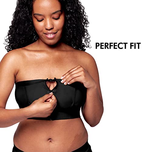 Medela Hands Free Pumping Bustier | Easy Expressing Pumping Bra with Adaptive Stretch for Perfect Fit | Black Large