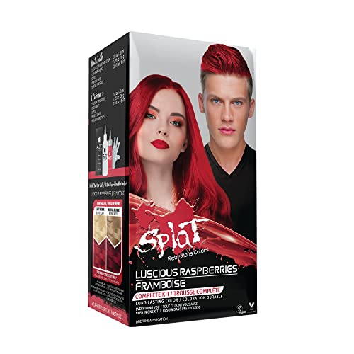 SPLAT Hair Dye Kit - Vegan and Sulfate Free Semi Permanent Hair Dye - Teinture Cheveux (Luscious Raspberry) 1 Count (Pack of 1)