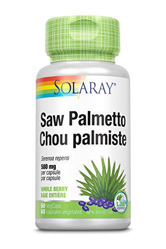 SOLARAY – Saw Palmetto, 580mg | Urinary Tract Support | Serenoa Repens, Whole Berry | Dietary Supplement | Non-GMO, Vegan, Lab Verified | 100 Vegetarian Capsules