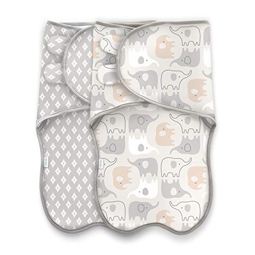 Ingenuity Farewell Fuss Adjustable Easy-Wrap 2-pk Baby Swaddle Set - Grazer