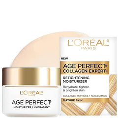 L'Oreal Paris Day Face Moisturizer Cream, Age Perfect Collagen Expert, with Collagen Peptides + Niacinamides, For Mature Skin, Suitable for Sensitive Skin Skincare, 70 ml