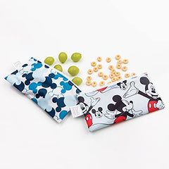 Bumkins Disney Baby Reusable Snack Bag, Mickey Classic/Mickey Icon, Small, 2 Count
