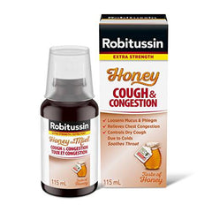 Robitussin Extra Strength Honey Cough & Congestion Syrup, 115 mL