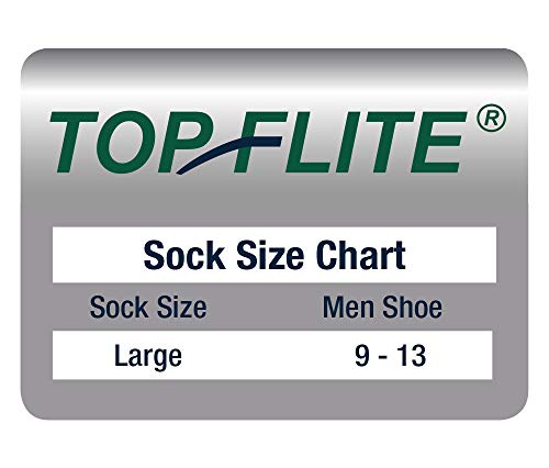 Top Flite Men's Diabetic Non-Binding Cushion Ultra Dri Mid Calf Socks 2 Pair Pack, Khaki, Large