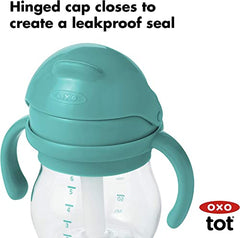 Oxo Tot 1 Transitions Straw Cup With Removable Handles, Teal, 6 Ounce