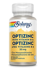 SOLARAY – OptiZinc, 30mg | Immune System | Methionine & Vitamin B6 | Dietary Supplement  Lab Verified, 100% PCR Bottles | 60 Vegetarian Capsules