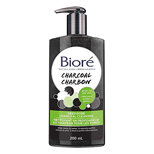 Biore Deep Pore Charcoal Cleanser, Face Wash for Oily Skin (200 mL) - Packaging May Vary