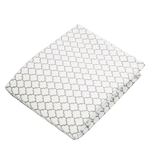 Kushies Baby Fitted Crib Sheet, White/Grey Ornament