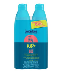 Coppertone Kids Sunscreen Continuous Spray Spf 50 Duo Pack (2 X 222 ml.), Hypoallergenic Sun Protection for Children, Water Resistant Face and Body Spray for Kids,Spray Value Pack, 444 ml.