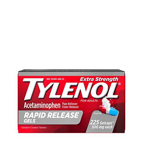 Tylenol Extra Strength Acetaminophen Rapid Release Gels for Pain & Fever Relief, 225 ct