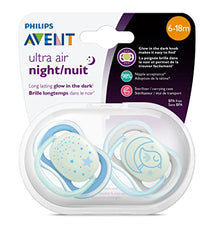 Philips Avent Ultra Air Nighttime Pacifier 6-18m, blue, 4 pack, SCF376/43