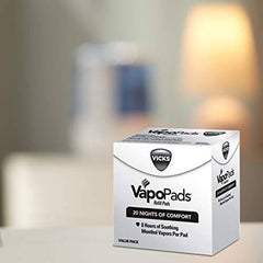 Vicks VapoPads Original Menthol Scent 20 Pad Refill Pack, White, 20 Count