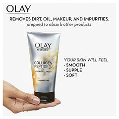 Olay Regenerist Collagen Peptide 24, Facial Cleanser Face Wash, Fragrance-free, 150 Milliliters