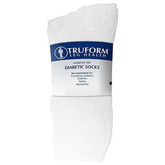 Truform Diabetic Socks for Men and Women, Medical Style Crew Length, Mid Calf Height, 3 Pairs, Tan, Medium