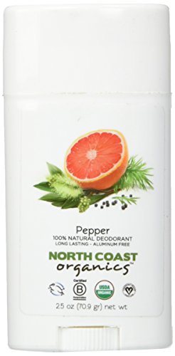 North Coast Organics 1006 Pepper organic deodorant (pink grapefruit/black pepper), 2.5 Ounce