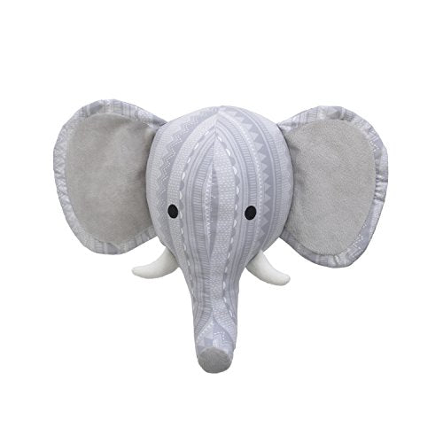 NoJo Head Printed Wall Decor, Grey/White/Elephant