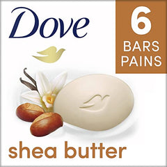 Dove Beauty Bar more moisturizing than bar soap Shea Butter for soft and pampered skin 106 g 6 count