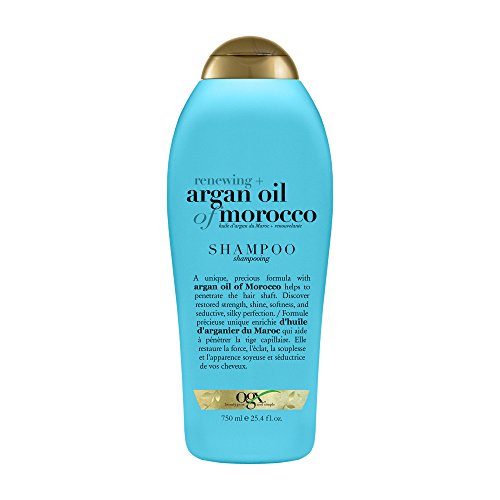 OGX Renewing + Argan Oil of Morocco Hydrating Hair Shampoo, Cold-Pressed Argan Oil to Help Moisturize, Soften & Strengthen Hair, Paraben-Free with Sulfate-Free Surfactants, 25.4 Fl Oz