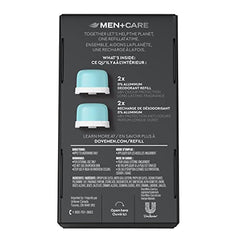 Dove Men+Care Ultimate 0% aluminum Refillable Deodorant Kit for long-lasting freshness Clean Touch deodorant for men with 48h odour protection 32 g pack of 2