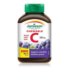 Chewable Vitamin C Grape Juice Tablets, 500 mg - Zecoya