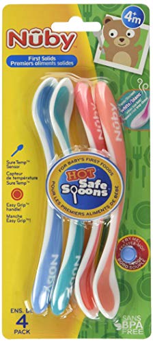 Nuby Heat Sensitive Soft Spoons, Multi-Color, 1-Pack