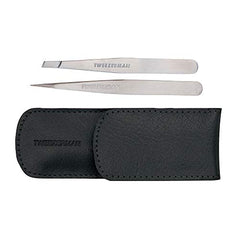 TWEEZERMAN Petite Tweezer Set, Black Leather Case